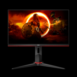 AOC Gaming Q24G2A - 24 Zoll QHD Monitor, 165 Hz , 1 ms MPRT, FreeSync Premium, G-Sync comp, (2560x1440, HDMI, DisplayPort) schwarz/rot