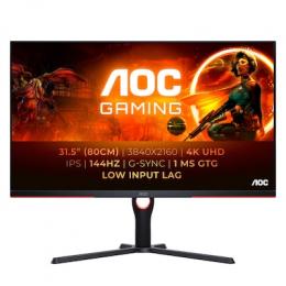 AOC Gaming U32G3X 32 Zoll UHD Monitor, 144 Hz, FreeSync Pre., G-Sync comp., HDR400 (3840x2160, 1ms GtG, HDMI 2.1, DisplayPort) schwarz-rot
