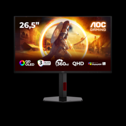 AOC Q27G4SDR QD OLED Gaming Monitor 27 Zoll QHD OLED Monitor, 360Hz, 0.03ms, Adaptive Sync, G-Sync comp., HDR400 TrueBlack (2560x1440, HDMI 2x 2.1 DP