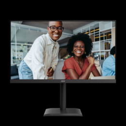 AOC U27E4CV Office Monitor 27 Zoll Ultra HD Monitor, Lautsprecher, höhenverstellbar, drehbar, neigbar