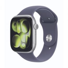 Apple Watch Series 11  46mm Silber Aluminium Gehäuse mit Nebelviolett Sport Band - S/M