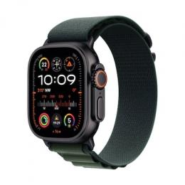 Apple Watch Ultra 2 Schwarz Titanium Alpine Loop Dunkelgrün M 2024 GPS + Cellular 49mm