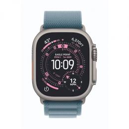 Apple Watch Ultra 3 Cellular 49mm Natur Titan Gehäuse mit Hellblau Alpine Loop - Large