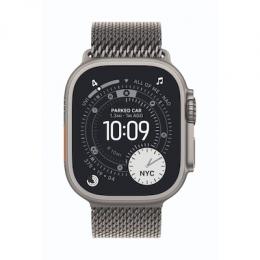 Apple Watch Ultra 3 Cellular 49mm Natur Titan Gehäuse mit Natur Titan Milanaise Armband - Large