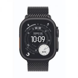 Apple Watch Ultra 3 Cellular 49mm Schwarz Titan Gehäuse mit Schwarz Titan Milanaise Armband - Large