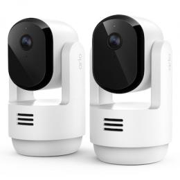 Arlo Essential 3 2K PTZ Indoor-Kamera Weiß 2er Set 3MP (2304x1296), WLAN, Netzteil, Indoor, Schwenk- und Neige-Funktion