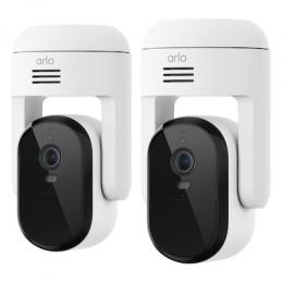 Arlo Essential 3 2K PTZ Sicherheitskamera Weiß 2er Set 4MP (2560x1440), WLAN, Netzteil, Indoor/Outdoor, Schwenk- und Neige-Funktion