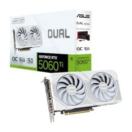 ASUS Dual GeForce RTX 5060 Ti 16G OC White - 16GB GDDR7, HDMI, 3x DP
