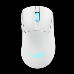 ASUS ROG Keris II Origin Kabellose ergonomische Gaming Maus, 65g leicht, 3-Zonen-RGB-Beleuchtung, weiß