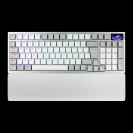 ASUS ROG Strix Azoth 96 HE White Gaming Tastatur - kabellose Gaming Tastatur mit magnetischen Switches und 8K-Polling-Rate
