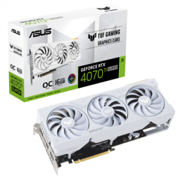 ASUS TUF Gaming GeForce RTX 4070 Ti SUPER OC White Grafikkarte - 16GB GDDR6X, 2x HDMI, 3x DP