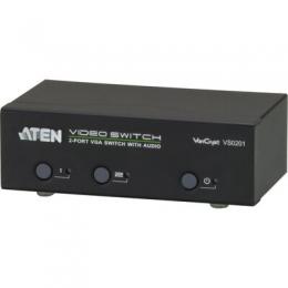 ATEN VS0201 Monitor-Umschalter VGA 2-fach, mit Audio, ber RS-232 steuerbar