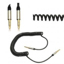 Aux Kabel 3,5 mm Helix Klinke Klinkenstecker vergoldet Audio Musik KFZ schwarz