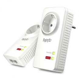 AVM FRITZ!Powerline 1220 Set 2x Adapter, bis zu 1.200 MBit/s, 2x Gigabit LAN, Integrierte Steckdose