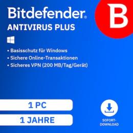 Bitdefender Antivirus Plus [1 Gerät - 1 Jahr]