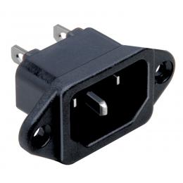 BKL Electronic Einbau-Kaltgerätestecker C14, Steck- Lötkontakt, Flanschbefestigung