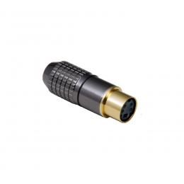 BKL Electronic Mini-DIN-Kupplung 6-pol., hochwertige Metallausf., Anschlüsse und Kontakte vergoldet
