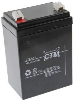 Bleigel-Akku CTM CT2.6-12 für Waeco PowerVac PV100 Verstärkersystem VT 410 bgl ES2.6-12 NT12-2.6 6FM