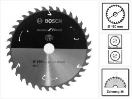 Bosch Kreissägeblatt Standard for Wood 160 x 1,5 x 20 / 15,875 mm 36 Zähne ( 2608837677 )