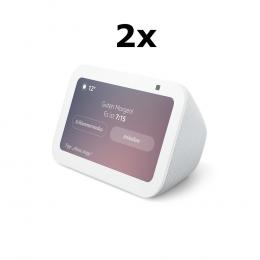 Bundle 2x Amazon Echo Show 5 (3. Gen. 2023), weiß Kompakter smarter Touchscreen mit Alexa zum Steuern deines Smart Homes und mehr