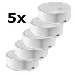 Bundle 5x Shelly Plus Smoke Rauchmelder - Smarter WLAN- und Bluetooth-Rauchmelder mit App-Benachrichtungen und akustischen Warnungen