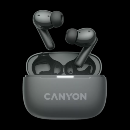 CANYON In-Ear Kopfhörer OnGo TWS-10, Grey Bluetooth 5.3, Umgebungsgeräuschunterdrückung, Vier Mikrofone