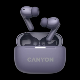 CANYON In-Ear Kopfhörer OnGo TWS-10, Purple Bluetooth 5.3, Umgebungsgeräuschunterdrückung, Vier Mikrofone