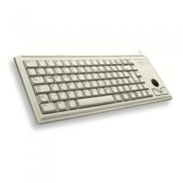CHERRY Compact-Keyboard G84-4400 kabelgebunden, mit integriertem Trackball, hellgrau