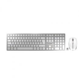 CHERRY DW 9100 slim, kabelloses Tastatur und Maus-Set, weiß-silber