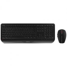 CHERRY Gentix Maus/Tastatur Desktop Set, Handballenauflage, Kabellos (2,4 GHz Technologie), Aufstellfüße, Flache Bauhöhe, 6-Tasten Maus