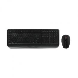 CHERRY Gentix Maus/Tastatur Desktop Set, US-Layout mit €-Symbol Kabellos (2,4 GHz Technologie), Aufstellfüße, Flache Bauhöhe, 6-Tasten Maus