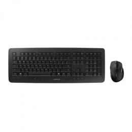 CHERRY kabelloses Set DW 5100, US-Layout mit €-Symbol Tastatur- und Maus, schwarz, mit abriebfester Laserbeschriftung der Tasten