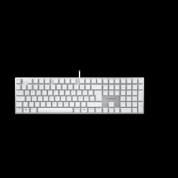 CHERRY KC 200 MX Tastatur, Weiß-Silber / MX2A Silent Red, Kabelgebunden