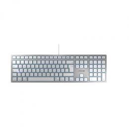 CHERRY KC 6000 SLIM FOR MAC Tastatur, Ultra flaches Design-Keyboard mit Mac-Layout, kabelgebunden, silber