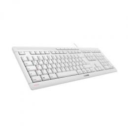 CHERRY STREAM KEYBOARD Tastatur weiß, kabelgebunden, Flüsteranschlag, Laserbeschriftung