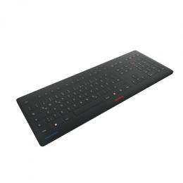 CHERRY Stream Protect Keyboard Wireless schwarz, USB, DE - inkl. Membran, Schutzmembran (Silikon), spritzwassergeschützt, 10 Multimediatasten