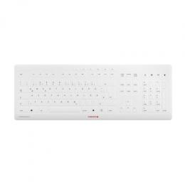 CHERRY Stream Protect Keyboard Wireless Weiß, USB, DE - B-Ware inkl. Membran, Schutzmembran (Silikon), spritzwassergeschützt, 10 Multimediatasten