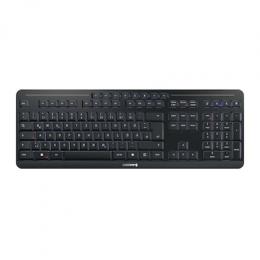 Cherry Stream Ultimate, Kabellose Tastatur 2x Bluetooth®-5.2-Kanäle, 2,4-GHz-Funk und USB, 8 Office- und Medientasten, CHERRY SX Scherenmechanik