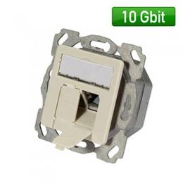 Communik - 10Gbit Netzwerkdose Cat.6A 500MHz oben/unten, Datendosen UPEK, 2xRJ45, RAL9010 reinwei