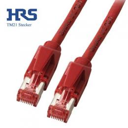 Communik - Hirose Patchkabel Cat.6A, S/FTP PIMF Draka UC900 + Hirose TM21, 0,50 Meter, Farbe rot