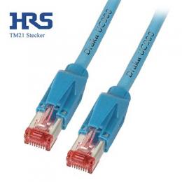 Communik - Hirose Patchkabel Cat.6A, S/FTP PIMF Draka UC900 + Hirose TM21, 20 Meter, Farbe blau