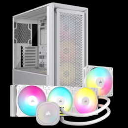 CORSAIR FRAME 4000D RS ARGB White Water Cooling Bundle inkl. 1x CORSAIR NAUTILUS 360 RS ARGB White & 1x CORSAIR RS120 ARGB White