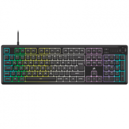 Corsair K55 Core RGB Gaming-Tastatur schwarz - Membran-Gaming-Tastatur mit 10-Zonen-RGB-Beleuchtung und 4 dedizierten Medientasten