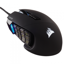 Corsair Scimitar Elite RGB MMO Gaming Maus, Black, 18.000DPI, 1000Hz, RGB-Beleuchtung, 17 Tasten