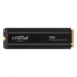 Crucial T500 SSD mit Kühlkörper 2TB M.2 PCIe Gen4 NVMe Internes Solid-State-Module