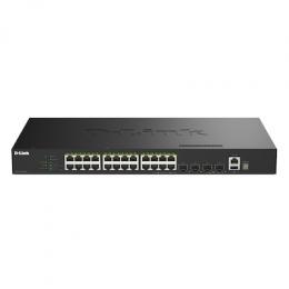 D-Link DGS-1530-28P Smart Managed Switch 24x Gigabit Ethernet (PoE+, max. 370 W), 4x 10G SFP+, 1x USB 2.0, 1x Konsolen-Port
