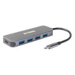 D-Link DUB-2340 USB-Hub mit Ladefunktion 1x USB-C mit PD, 3x USB-A 3.0, 1x USB-A 3.0 mit BC 1.2
