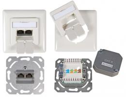 Datendose Cat.6 UP 9010 re/li, 2xRJ45, CLASS E, V1-2016