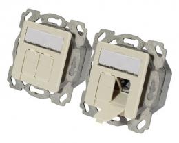 Datendose Cat.6A 500MHz r/l, UP, 2xRJ45, RAL9010, V1-2016