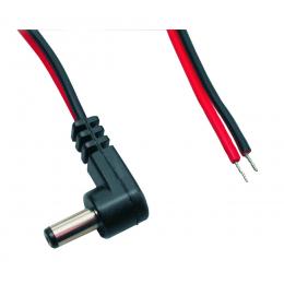 DC-Kabel 2 x 0,4 mm² mit DC-Winkelhohlstecker 2,5/5,5/9,5mm, 2 m, rot-schwarz